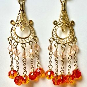 Chandelier Earrings with Austrian Crystals lever backs